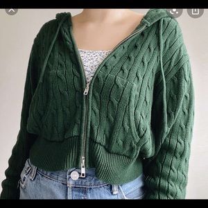 Rare forest green brandy Melville christie hoodie